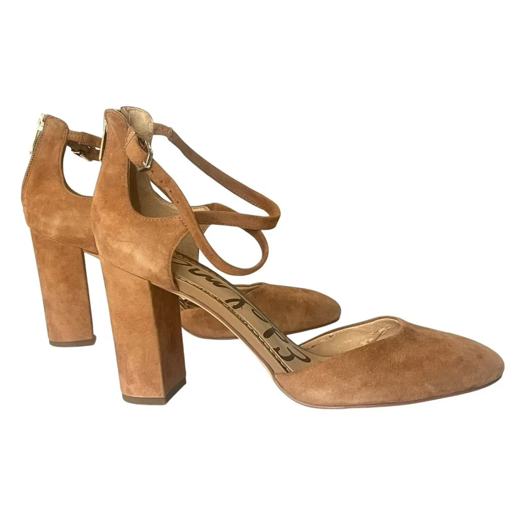 Sam Edelman Women's Simmons Heels, Size 9.5, Camel Suede - Picture 2 of 8